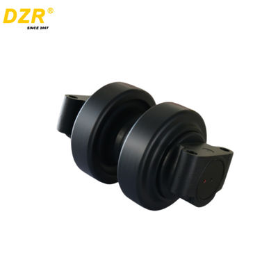 Black Double Flange Track Roller Forging Technics For Hitachi Excavator